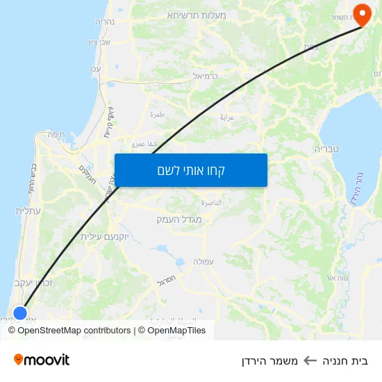 מפת בית חנניה למשמר הירדן