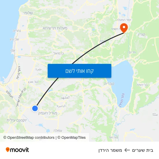 מפת בית שערים למשמר הירדן
