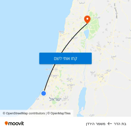 מפת בת הדר למשמר הירדן