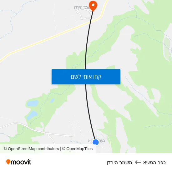 מפת כפר הנשיא למשמר הירדן