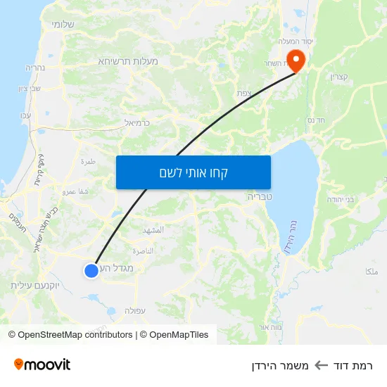 מפת רמת דוד למשמר הירדן