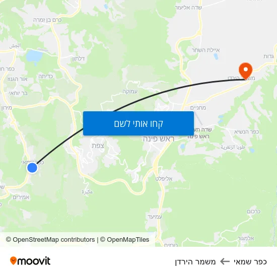 מפת כפר שמאי למשמר הירדן