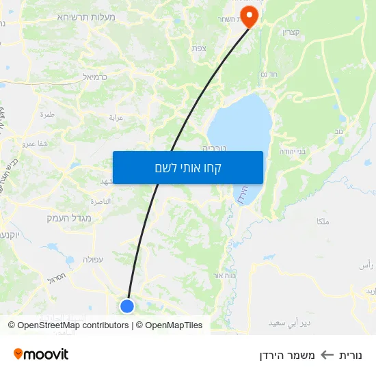 מפת נורית למשמר הירדן