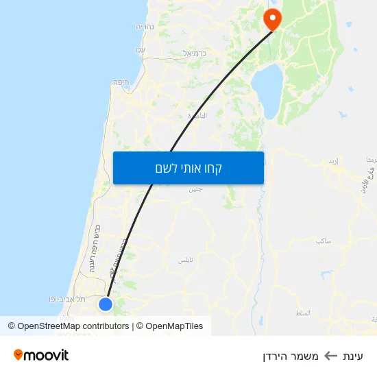 מפת עינת למשמר הירדן