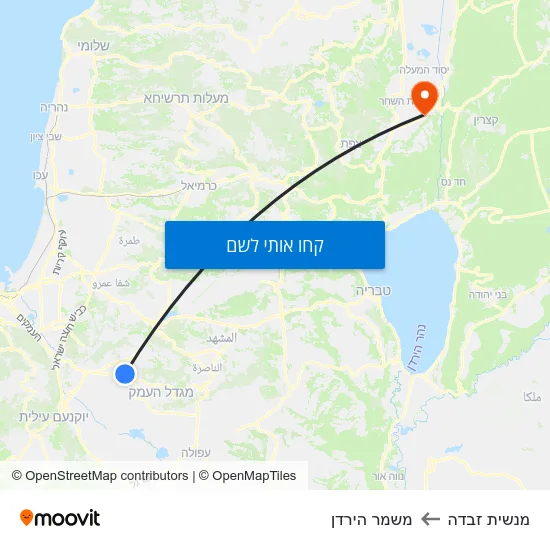 מפת מנשית זבדה למשמר הירדן