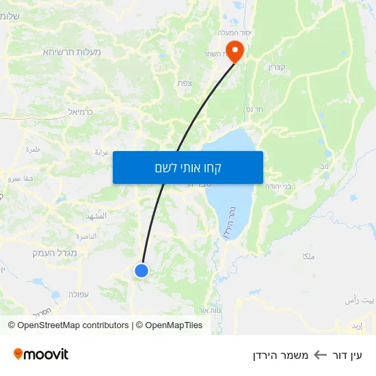 מפת עין דור למשמר הירדן