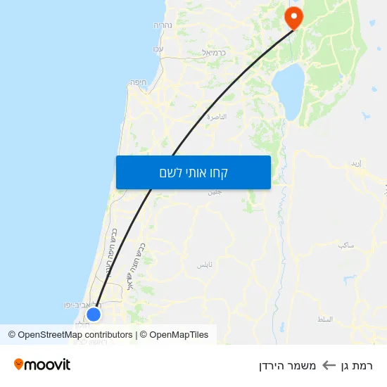 מפת רמת גן למשמר הירדן