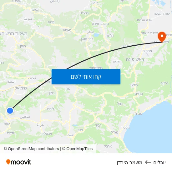 מפת יובלים למשמר הירדן