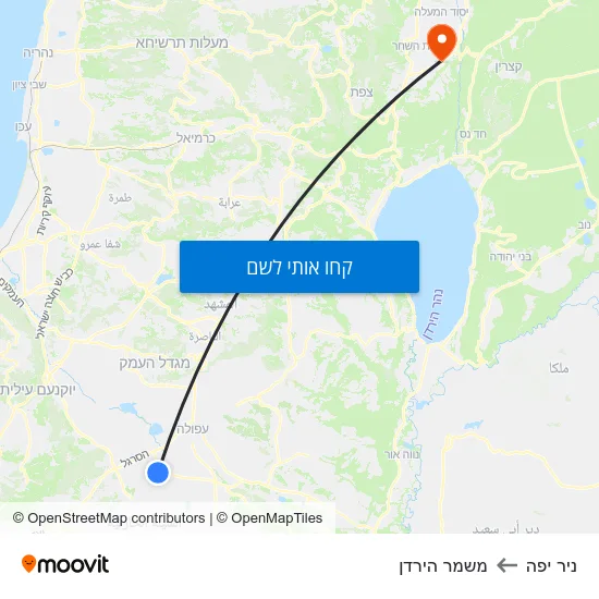 מפת ניר יפה למשמר הירדן