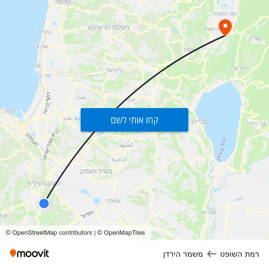 מפת רמת השופט למשמר הירדן
