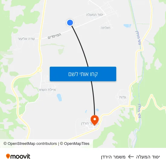 מפת יסוד המעלה למשמר הירדן