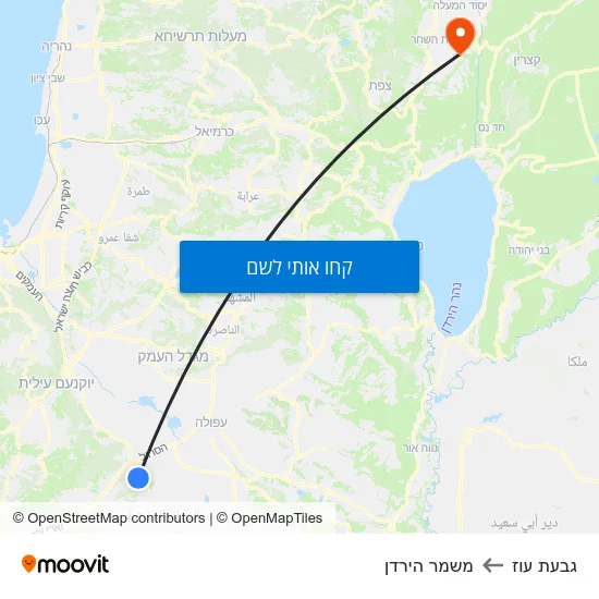 מפת גבעת עוז למשמר הירדן