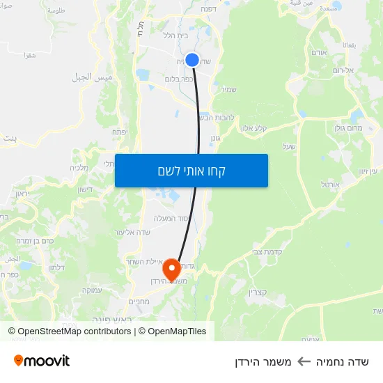 מפת שדה נחמיה למשמר הירדן