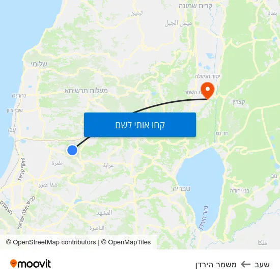 מפת שעב למשמר הירדן
