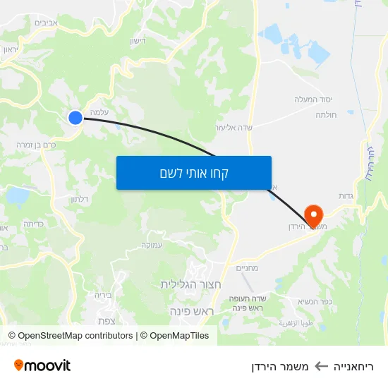 מפת ריחאנייה למשמר הירדן