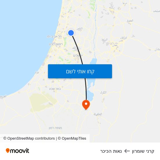 מפת קרני שומרון לנאות הכיכר