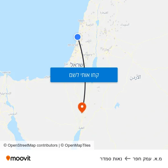 מפת מ.א. עמק חפר לנאות סמדר