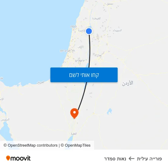 מפת פורייה עילית לנאות סמדר