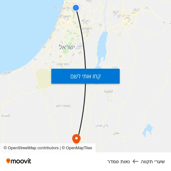 מפת שערי תקווה לנאות סמדר