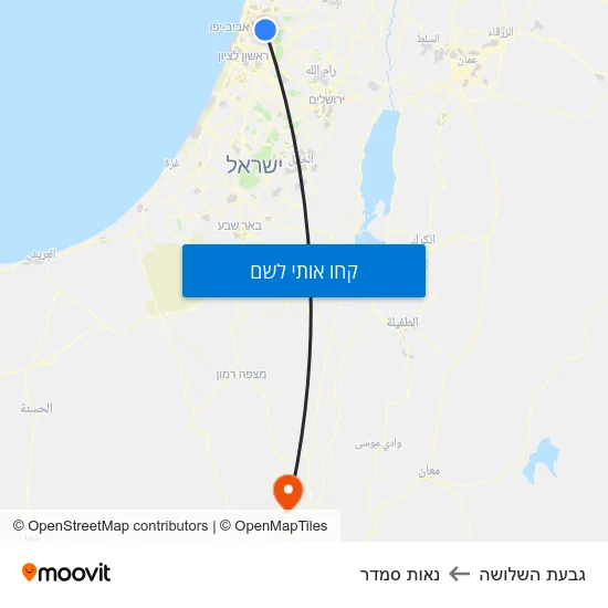 מפת גבעת השלושה לנאות סמדר