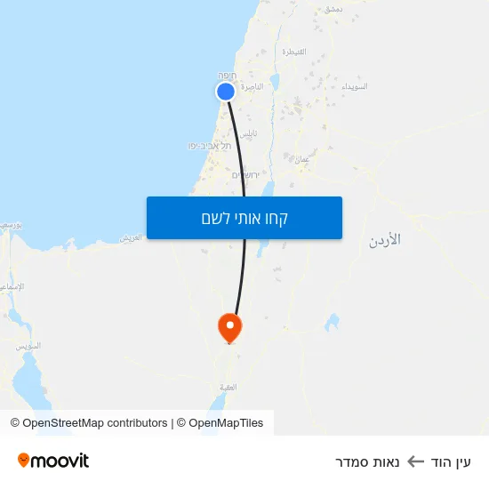מפת עין הוד לנאות סמדר