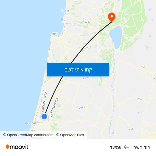 מפת הוד השרון לעמיעד