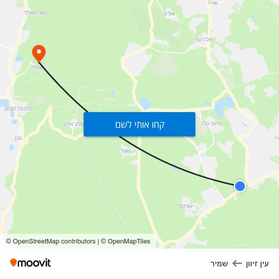 מפת עין זיוון לשמיר