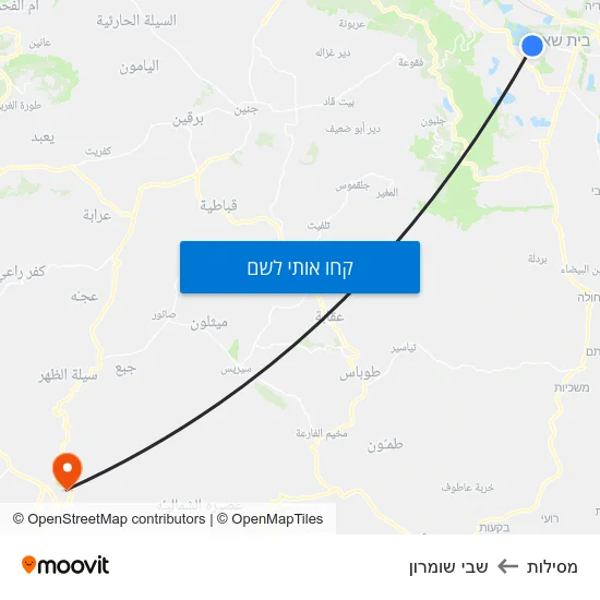 מפת מסילות לשבי שומרון