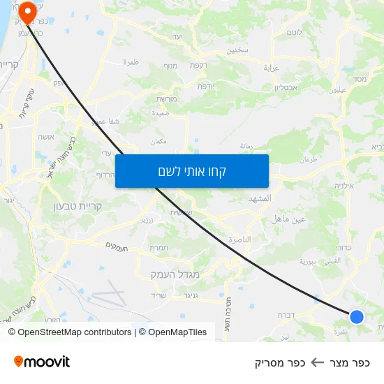 מפת כפר מצר לכפר מסריק