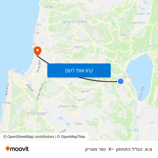 מפת מ.א. הגליל התחתון לכפר מסריק