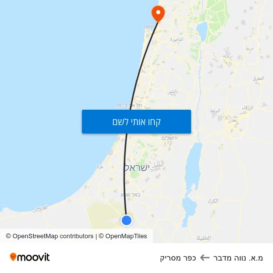 מפת מ.א. נווה מדבר לכפר מסריק