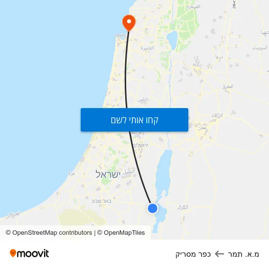 מפת מ.א. תמר לכפר מסריק