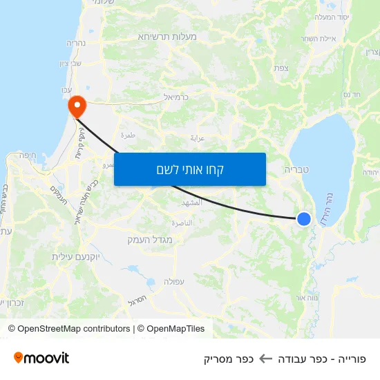 מפת פורייה - כפר עבודה לכפר מסריק