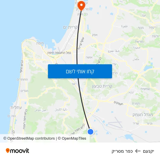 מפת יקנעם לכפר מסריק