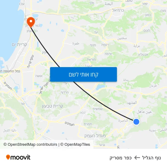 מפת נוף הגליל לכפר מסריק