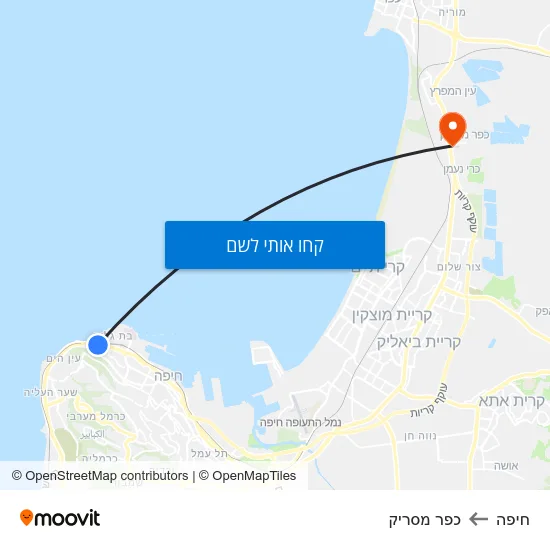 מפת חיפה לכפר מסריק