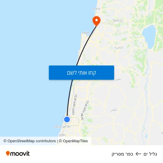 מפת גליל ים לכפר מסריק