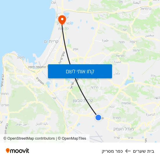 מפת בית שערים לכפר מסריק