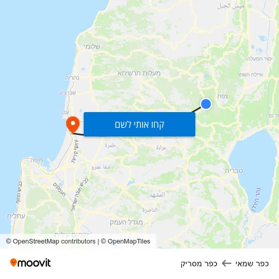 מפת כפר שמאי לכפר מסריק