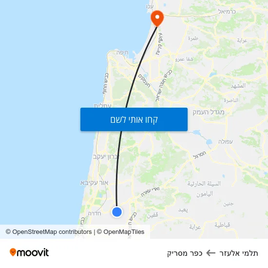 מפת תלמי אלעזר לכפר מסריק