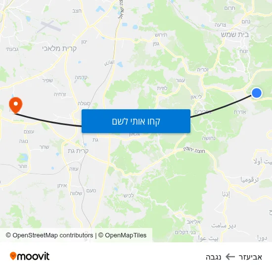 מפת אביעזר לנגבה