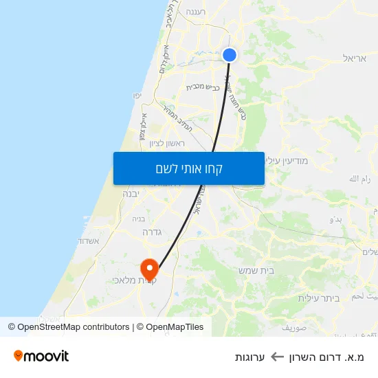 מפת מ.א. דרום השרון לערוגות