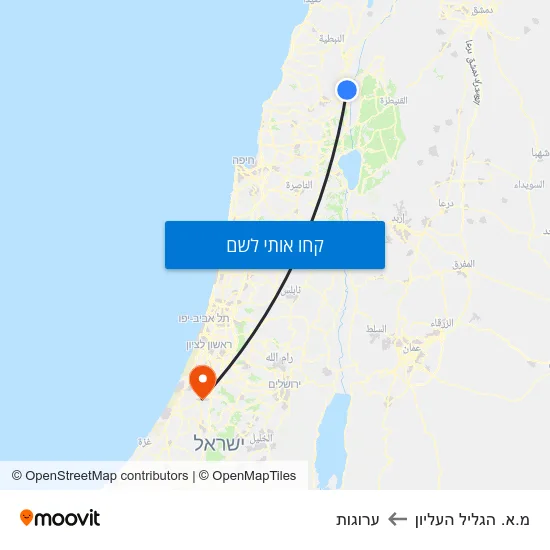מפת מ.א. הגליל העליון לערוגות