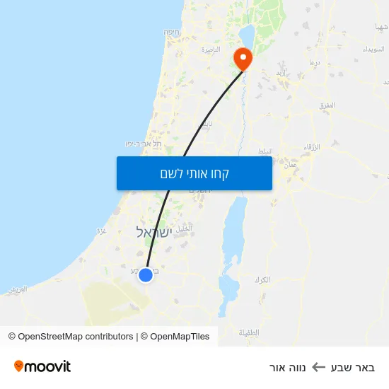 מפת באר שבע לנווה אור
