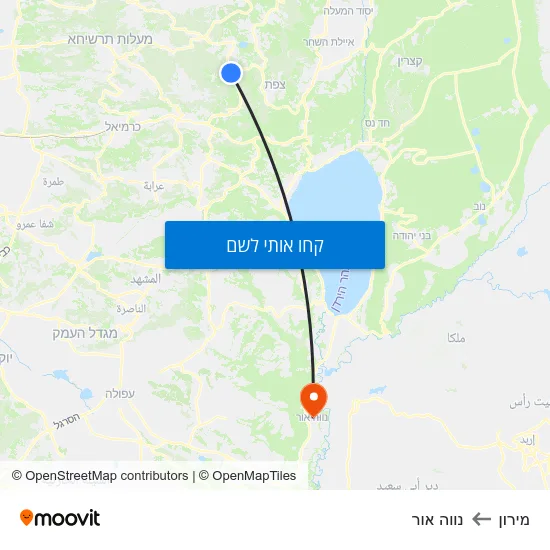 מפת מירון לנווה אור