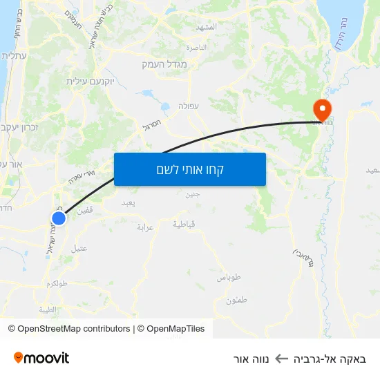 מפת באקה אל-גרביה לנווה אור
