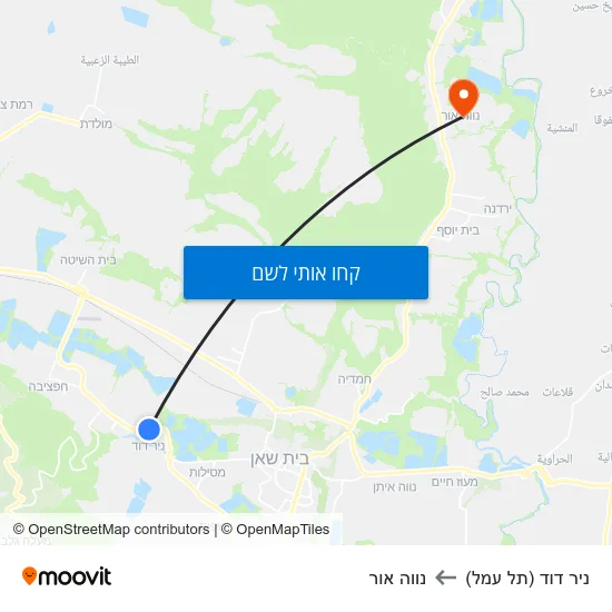 מפת ניר דוד (תל עמל) לנווה אור