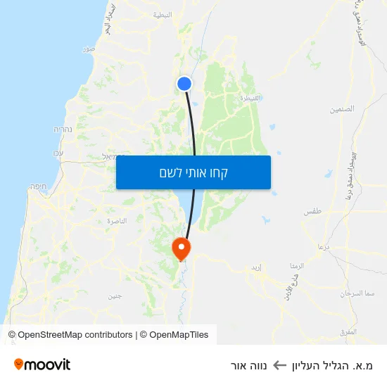 מפת מ.א. הגליל העליון לנווה אור