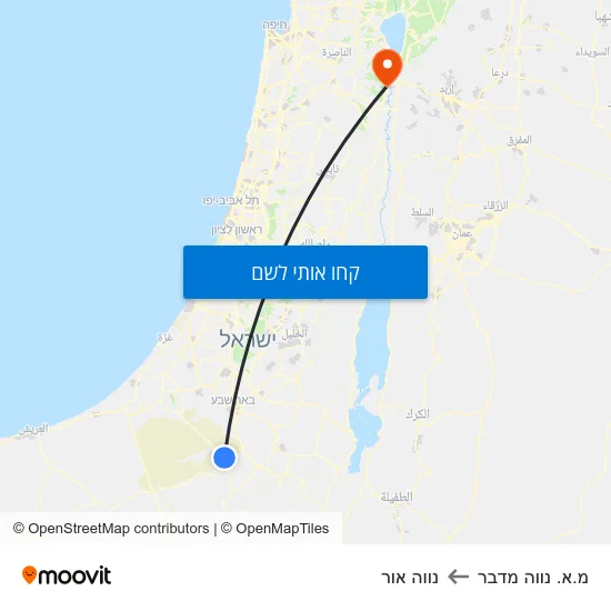 מפת מ.א. נווה מדבר לנווה אור