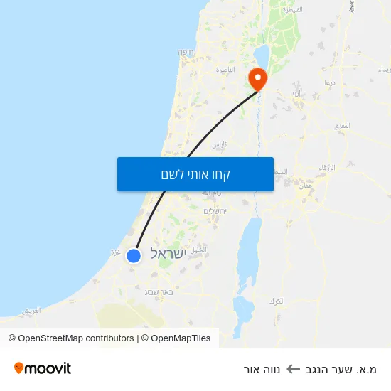 מפת מ.א. שער הנגב לנווה אור